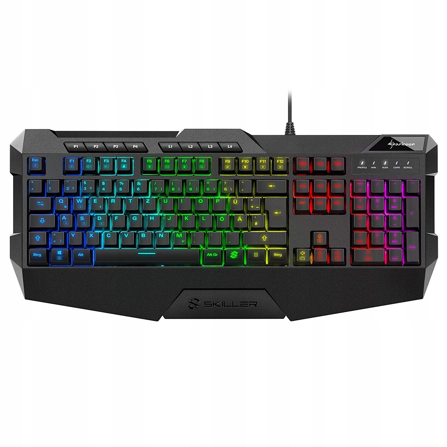 Sharkoon Skiller SGK4 Membránová drátová klávesnice Rgb pro hráče Pc