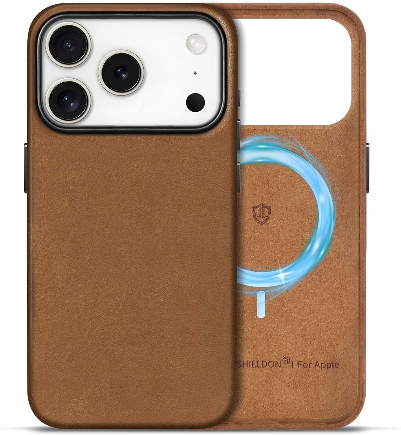 Pouzdro Zadní Kryt Shieldon pro iPhone 17 Pro Přírodní kůže MagSafe Slim