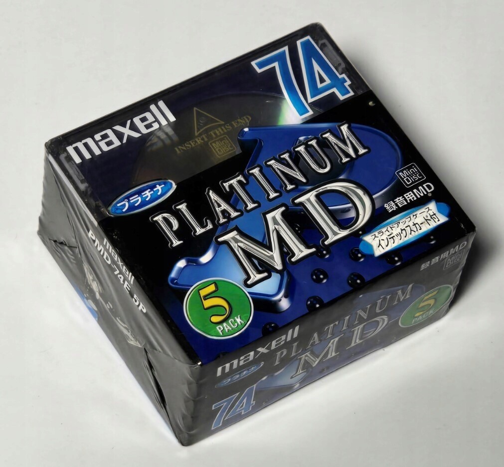 Minidisc 5 Pack MD Maxell PMD-74E 5P Platinium Made In Japan Fólie 5 Ks
