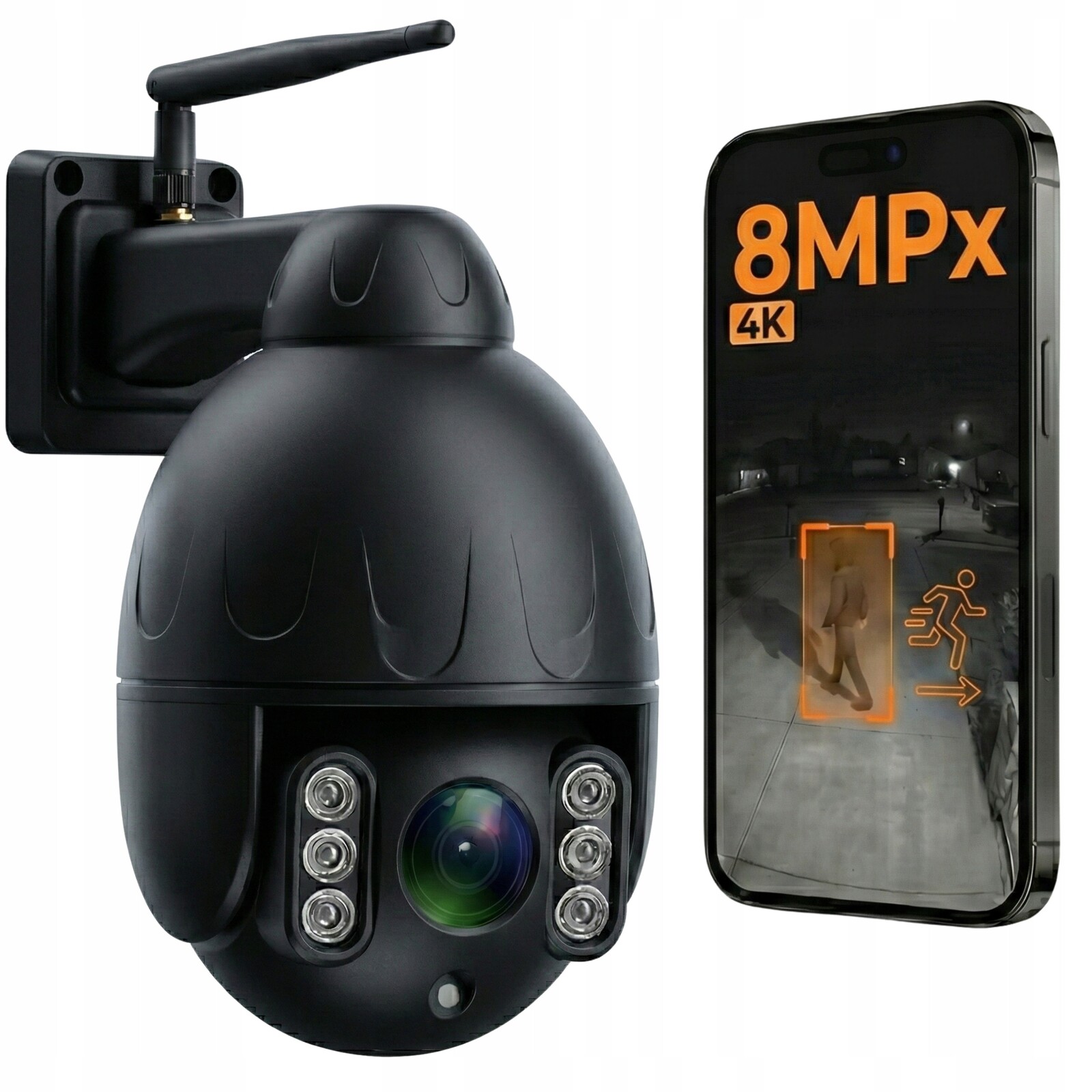 Kovová Wifi Kamera Otočná Ptz Sama Sleduje Pohyb Autotracking Zdarma App