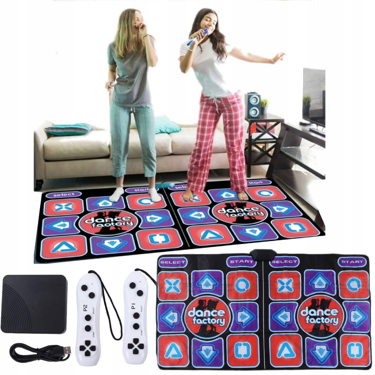 Dvojitá Taneční Podložka Pro Dospělé A Děti S Hdmi Televizorem, 2 Ovladače