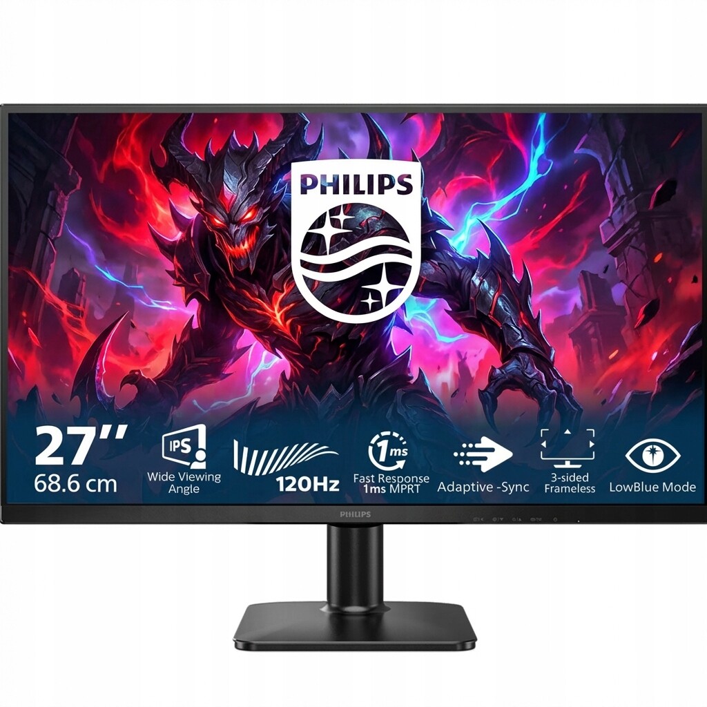 Herní monitor Bezrámečkový Led Philips 27 palců 120HZ Ips Pls Hdmi Vga