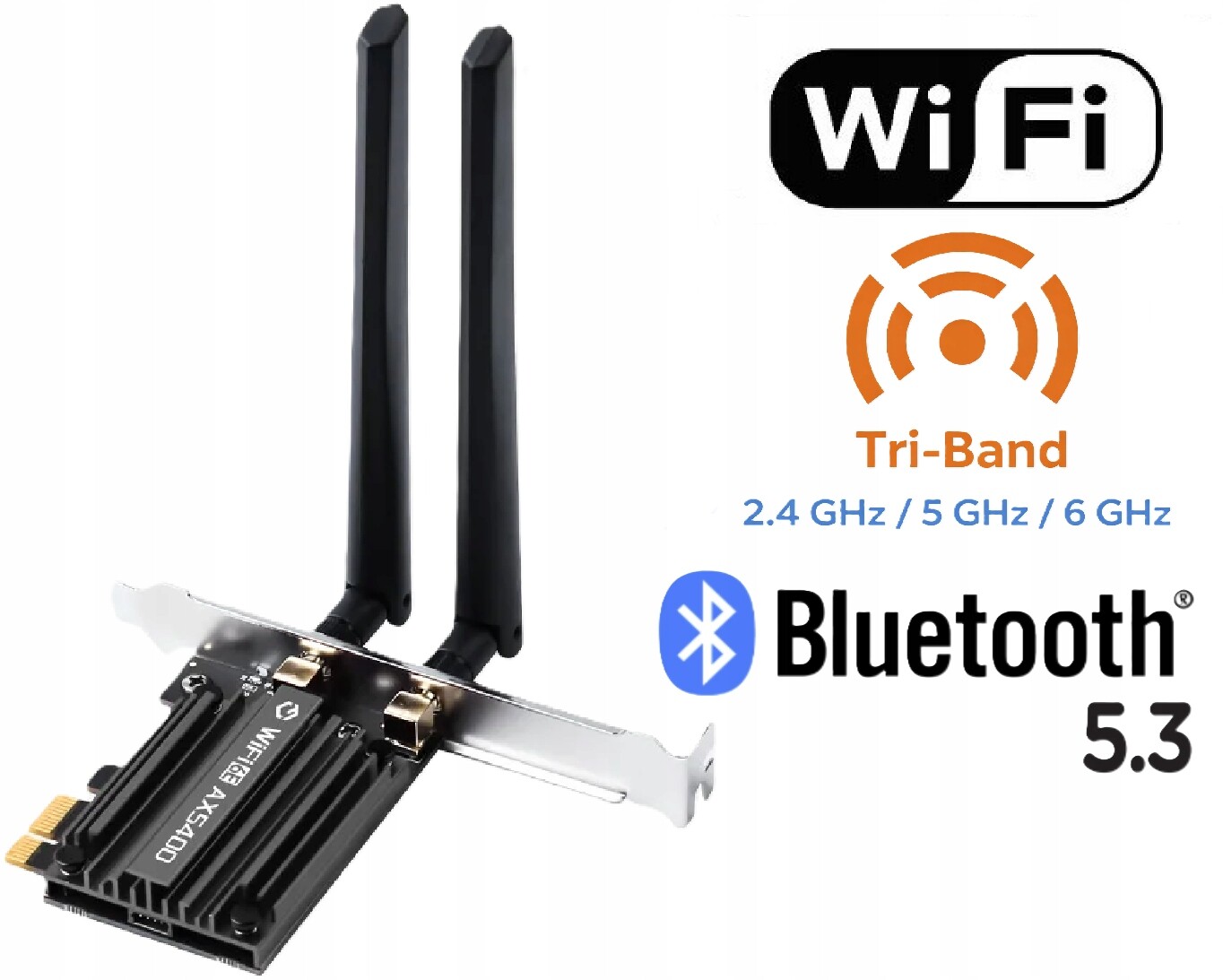 Vnitřní síťová karta WiFi AX5400 2,4 5 6 GHz Bluetooth 5.3 PCIe