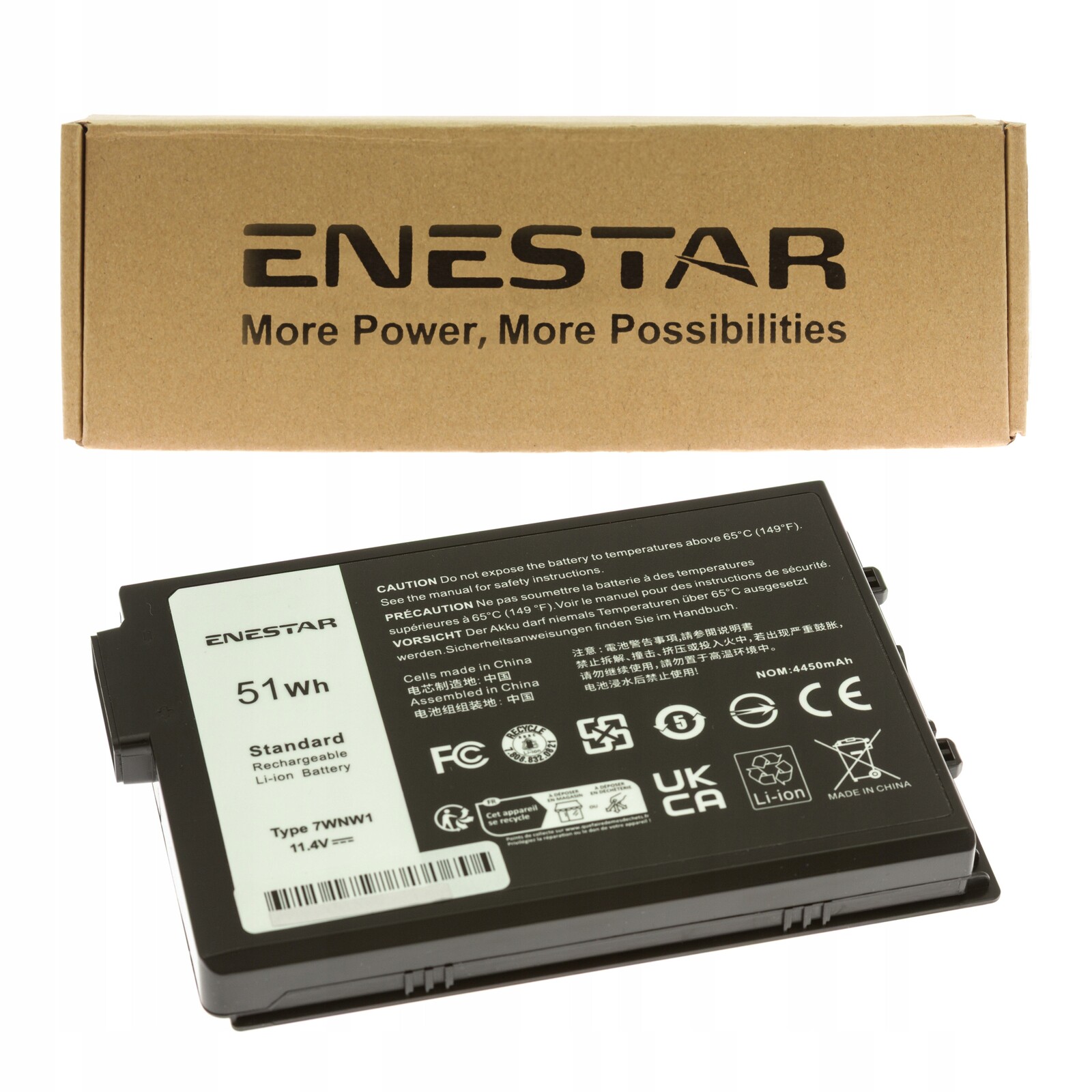 Prémiová baterie pro Dell 07WNW1 0DMF8C 0GK3D3 1Y62C 7WNW1 DMF0C DMF8C GK3D3