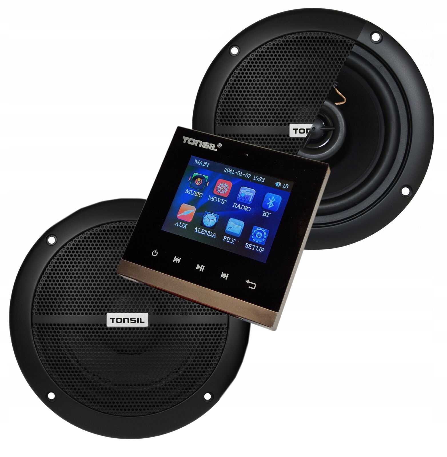 Tonsil Nástěnný přehrávač Zesilovač WS-35 2x reproduktor Zgsu 13/2dr Černý