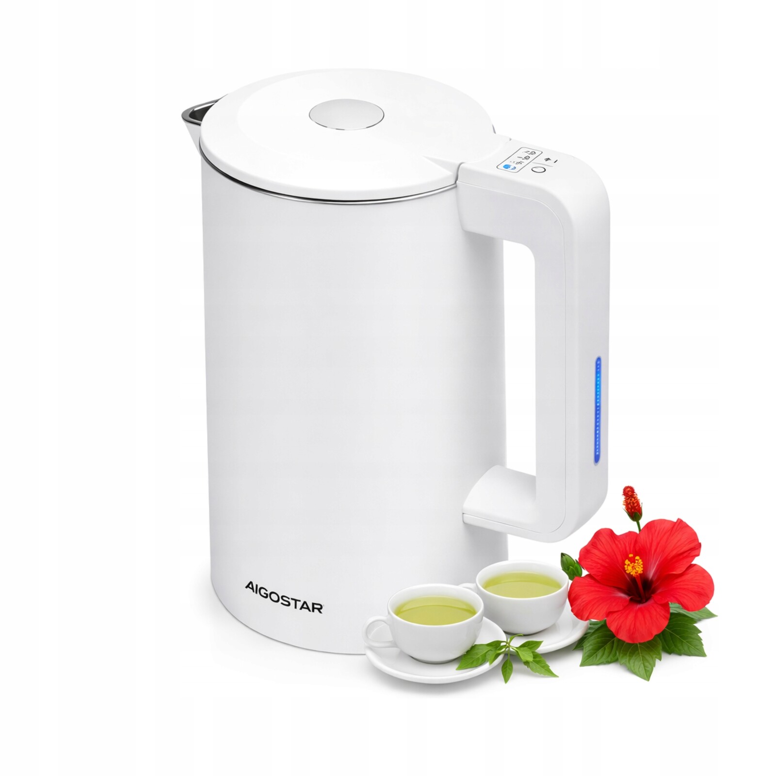 Elektrická varná konvice Aigostar 2200W 1,7L Bílá Wi-Fi Rychlé vaření Pro