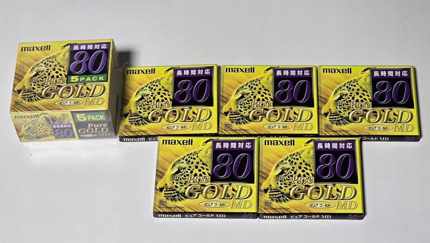 Maxell Pure Gold Minidisc Diskety MD Nové Fólie Japan PGMD-805P 5 Ks