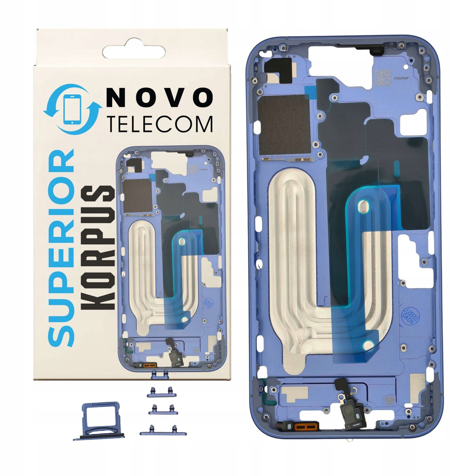 Tělo krytu telefonu pro iPhone 16 Modré