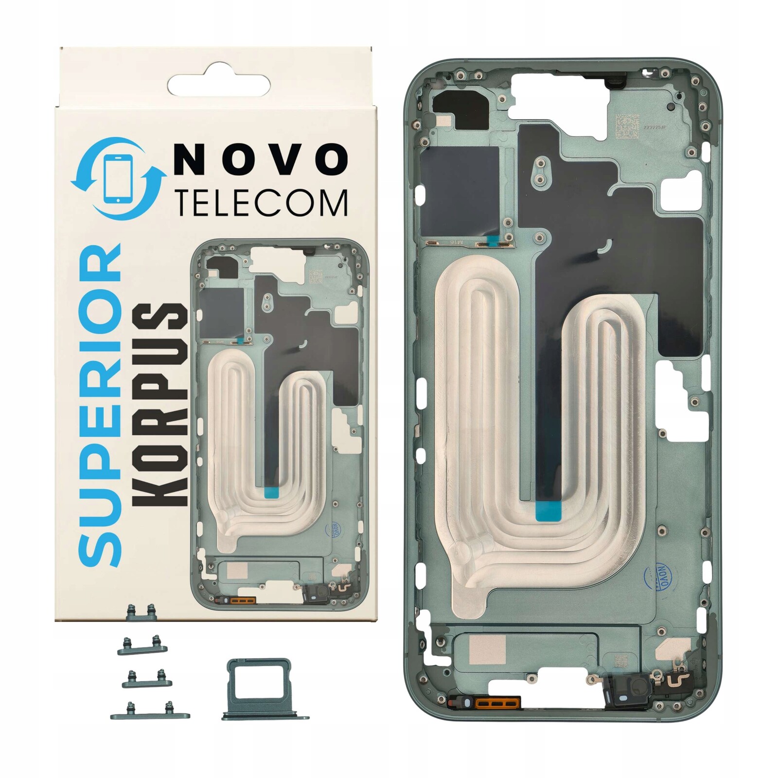 Tělo krytu telefonu pro iPhone 16 Plus Rámeček Kompletní zelený