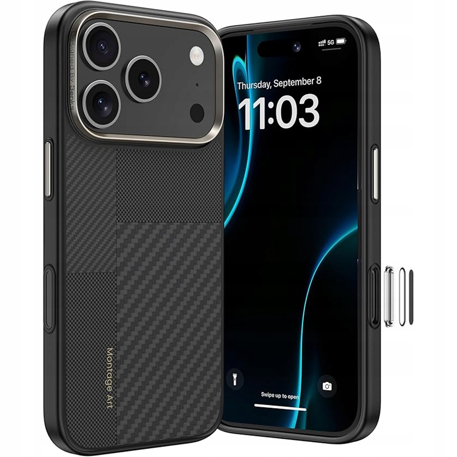 Benks Pouzdro Montage Pro Kevlar 600D+1500D (MA69) pro iPhone 17 Pro, černé