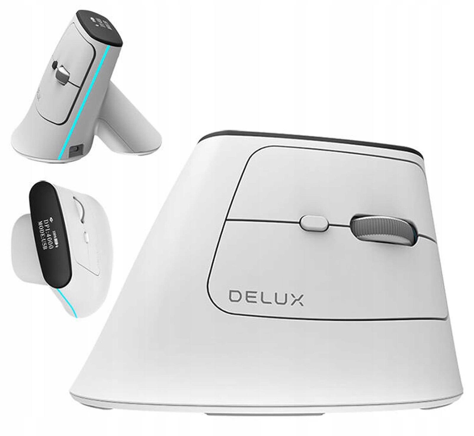 Bezdrátová pohodlná myš myš Delux MV6 Db Bluetooth 2.4G 4000 Dpi