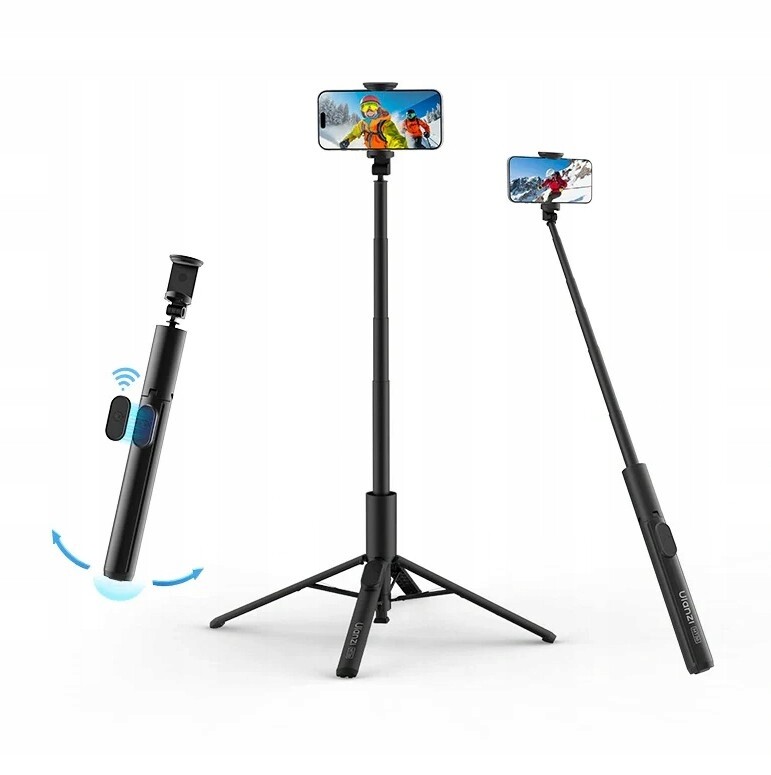 Stativ 153 cm Tyč Selfie Stick Tripod Držák Dálkové ovládání pro telefon Ulanzi