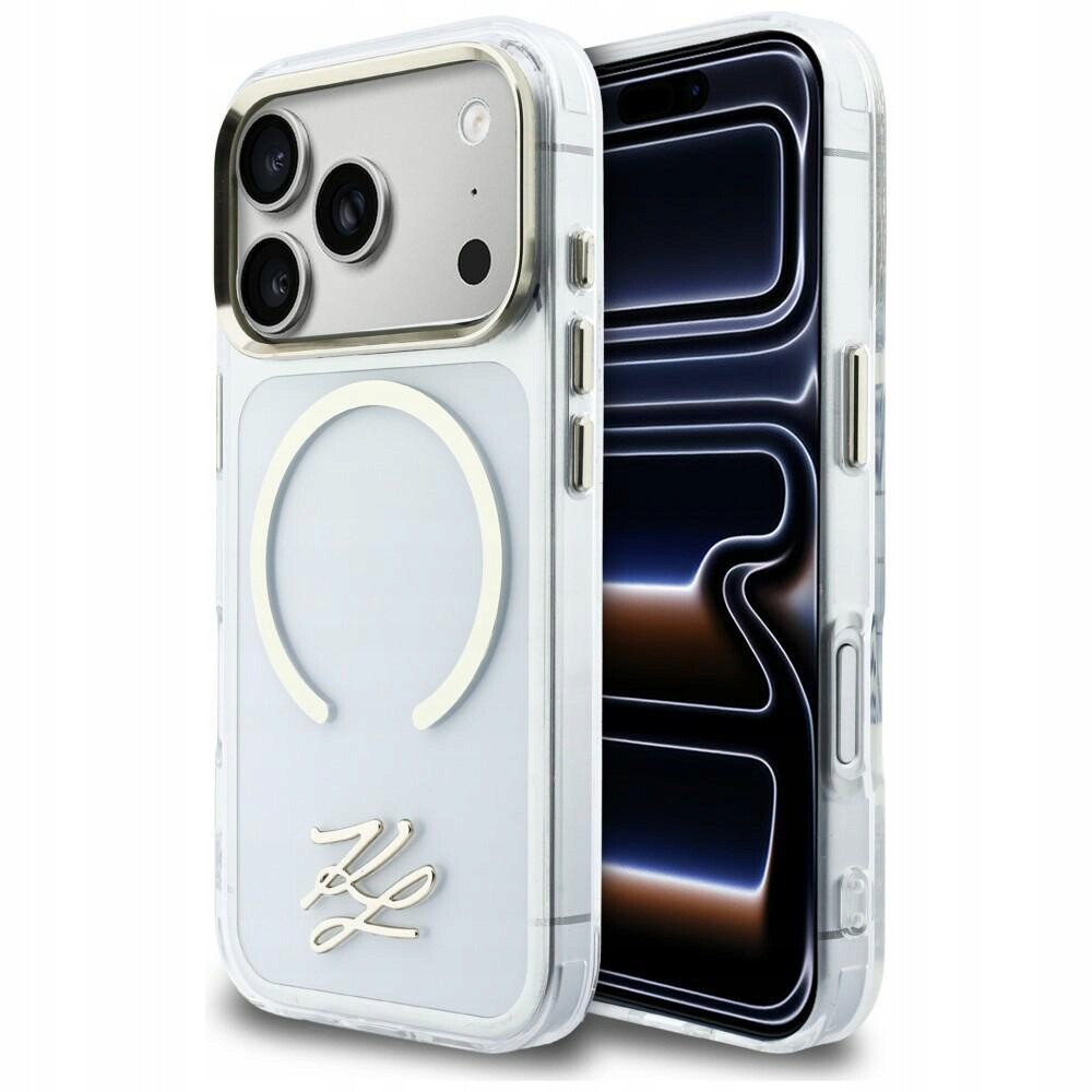Pouzdro Karl Lagerfeld IML Kl Script Logo MagSafe pro iPhone 17 Pro průhledné