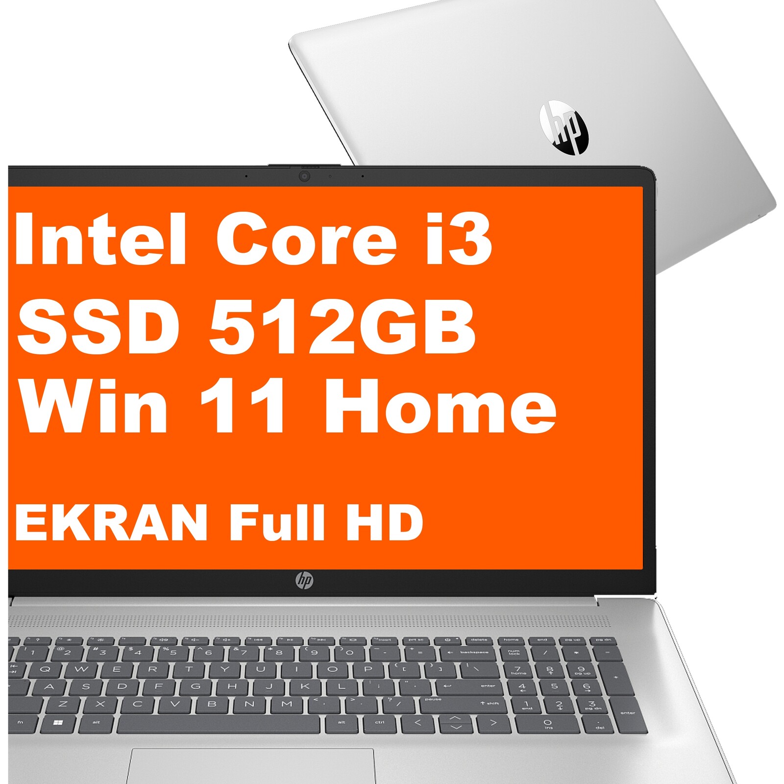 Hp Notebook 17-cn Intel i3-N 8GB 512GB Intel Uhd FullHD Win 11 Stříbrný