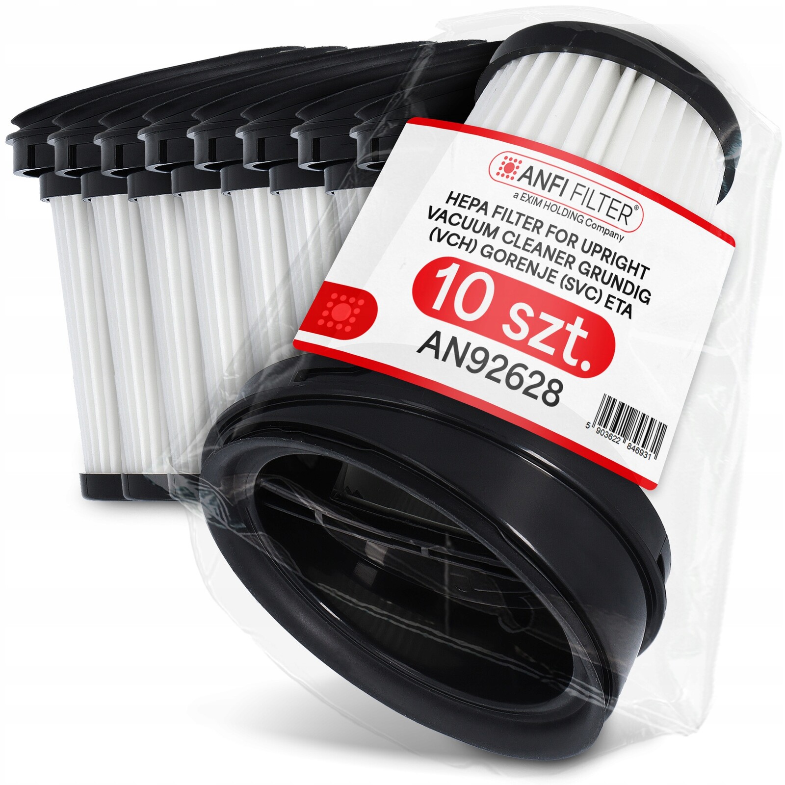 10x Hepa filtr pro Grundig VCH9630 VCH9832 Gorenje SVC144 SVC180 SVC216 Em-p