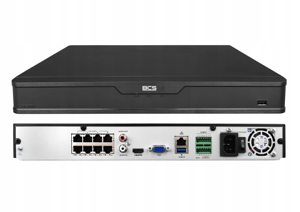 Ip rekordér BCS-P-NVR0802-A-4KE-8P(3) 8kanálový, 8xPoE, 12Mpx |bcs Point