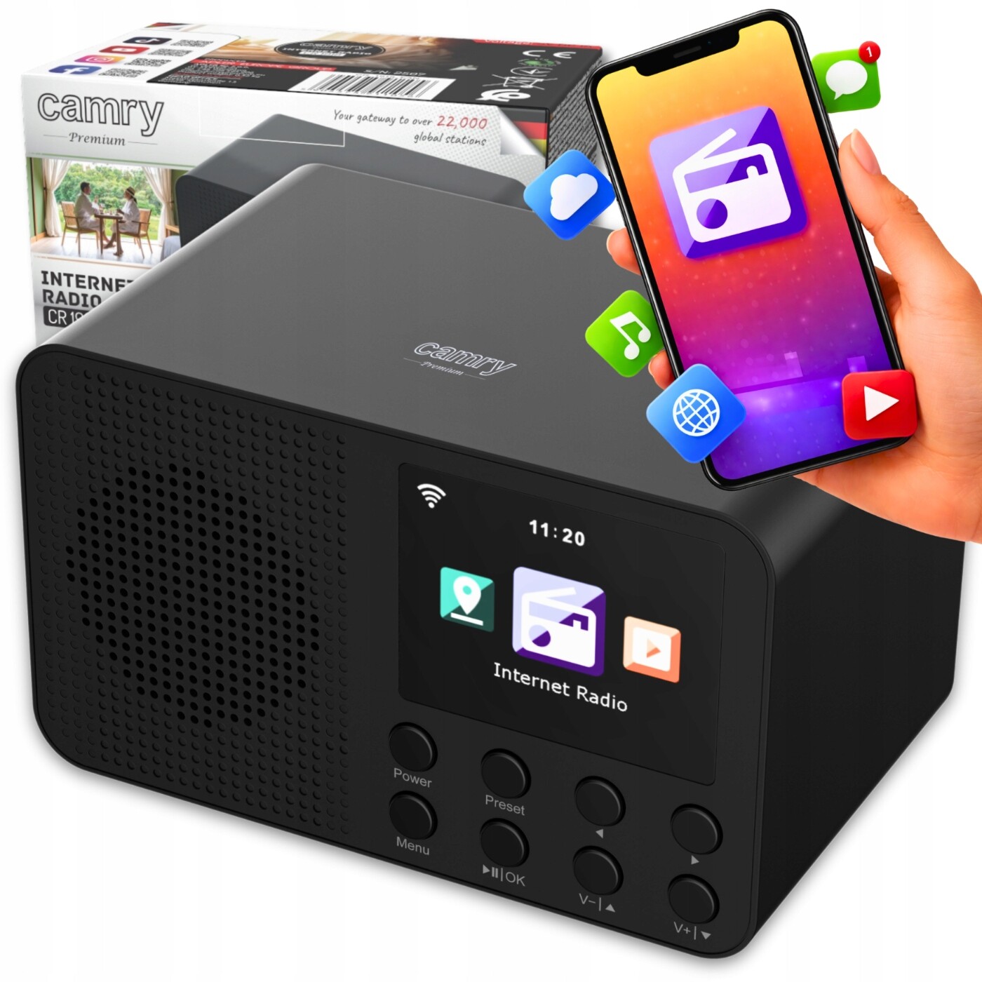 Kuchyňské Internetové Rádio Přenosné Wifi Bluetooth Síťové Usb LCD