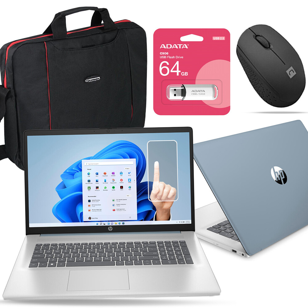 Počítač Hp 17 N100 16GB 1TB Ssd Hd+ Touch Taška Myš Flash Disk