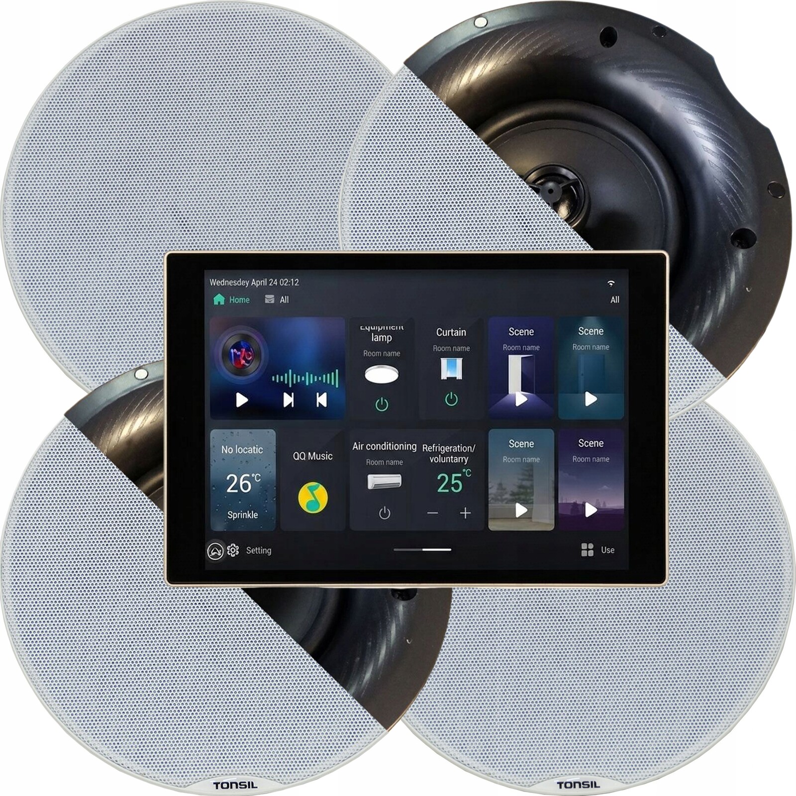 Tonsil Nástěnný přehrávač Android Zesilovač WS-90 4x reproduktor Zgsu 205S