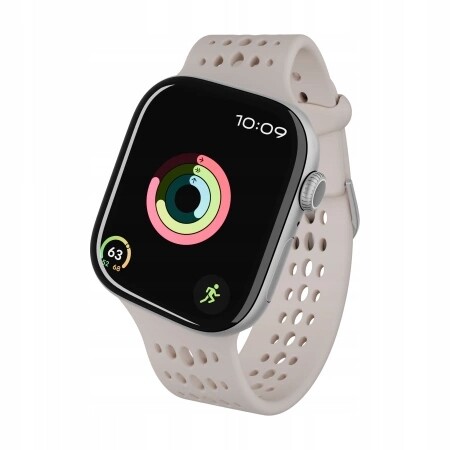 Řemínek Decoded Silicone Ares O Band pro Apple Watch 40 41 42 mm béžový