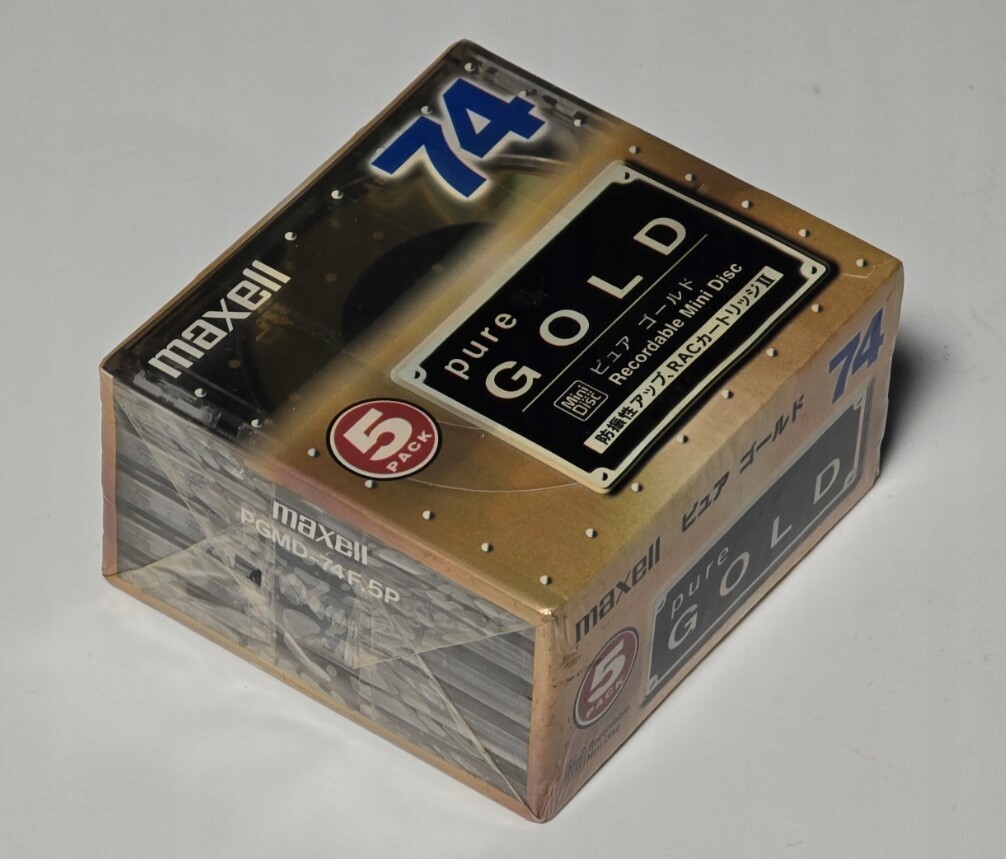 Minidisc Diskety MD Maxell Pure Gold 74 Made In Japan Fólie 5 Ks