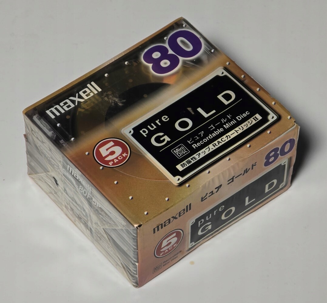 Minidisc Diskety MD Maxell Pure Gold 80 Made In Japan Fólie 5 Ks