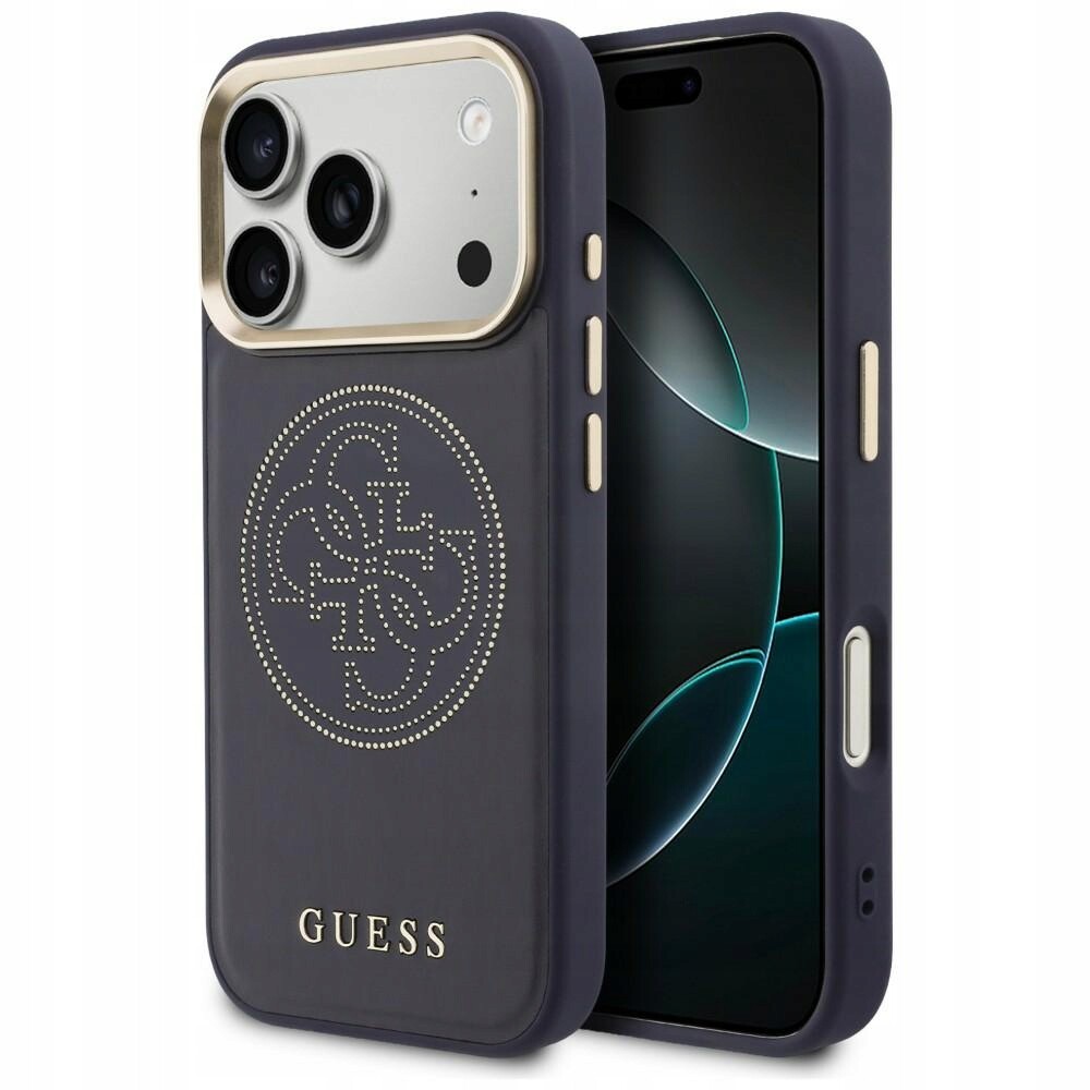 Pouzdro Guess Perforated 4G MagSafe pro iPhone 17 Pro, modré