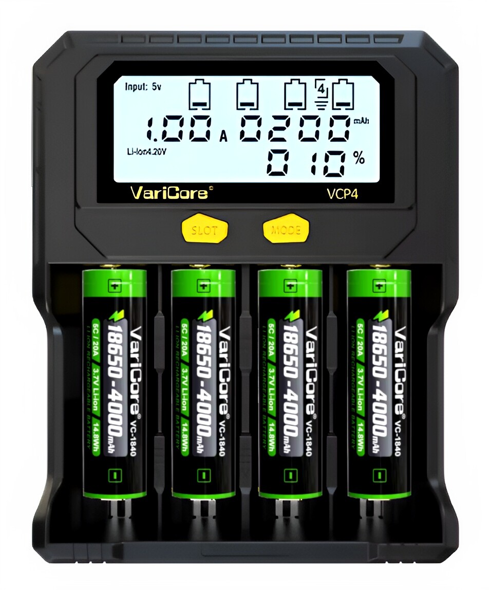 Nabíječka VariCore VCP4 pro Aa 21700 26650 Akumulátor 18650 4000 mAh 4ks
