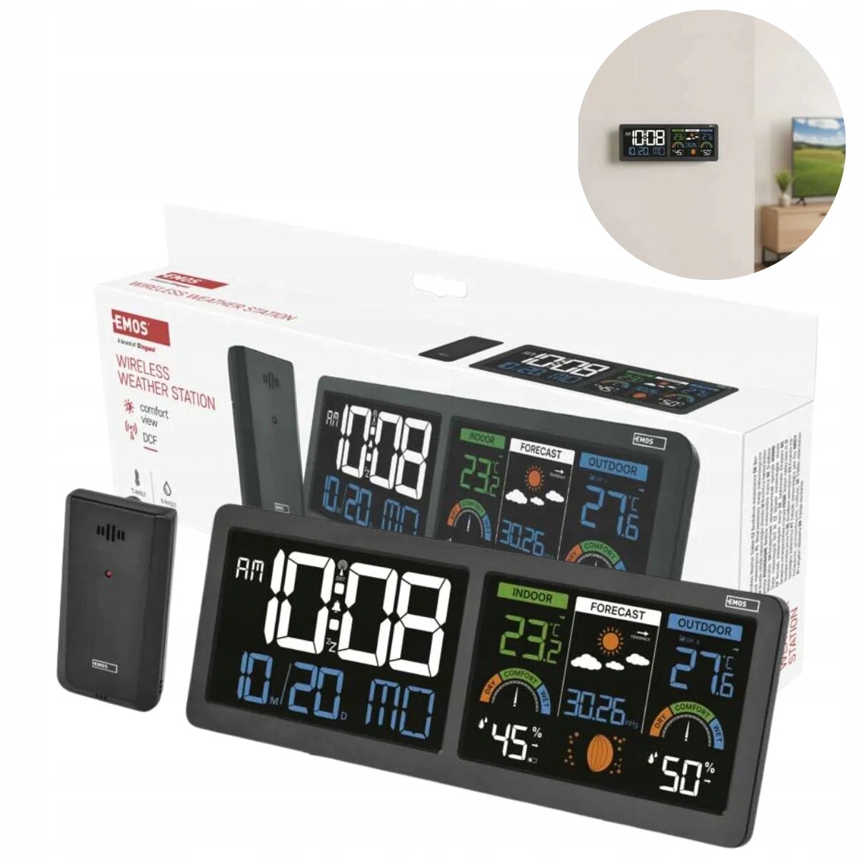 Bezdrátová meteorologická stanice s předpovědí počasí E8625 Emos