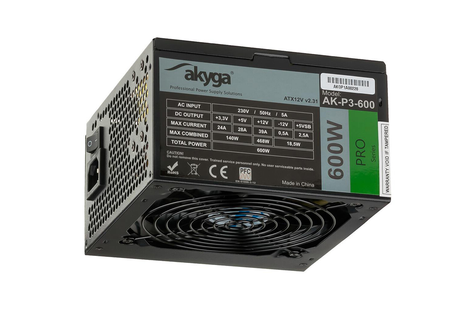 Počítačový Napájecí Zdroj Pro Počítač Pcx AK-P3-600 600W