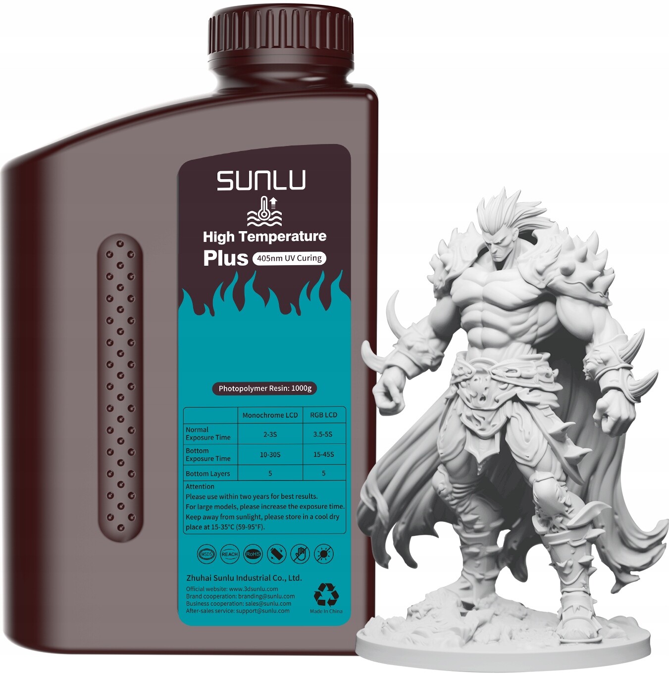 Uv pryskyřice Sunlu High Temp Plus Grey Šedá 1 kg 1 l pro 3D tiskárnu