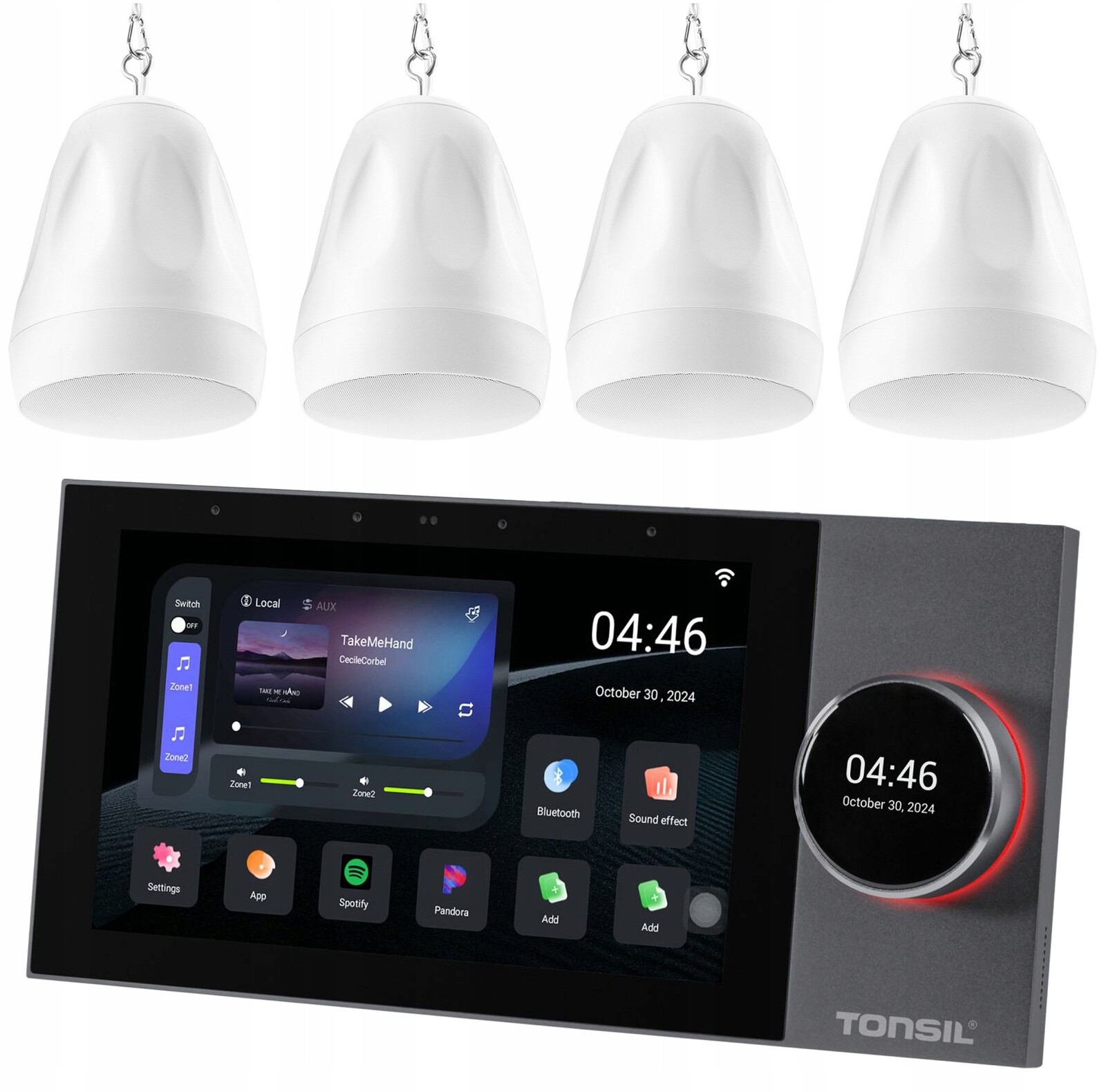 Nástěnný přehrávač zesilovač Tonsil WS-120 4x závěsný reproduktor ZGSW45W