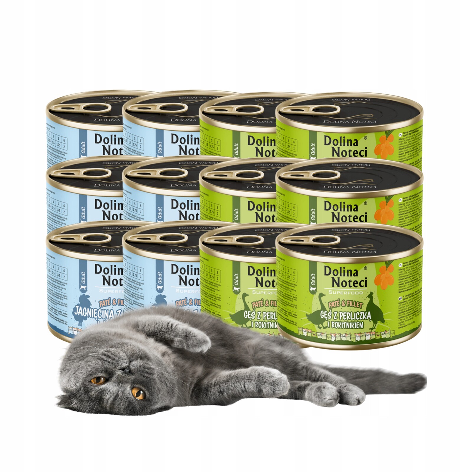 Dolina Noteci Superfood paštika a filé pro kočky MIX 12x185 g