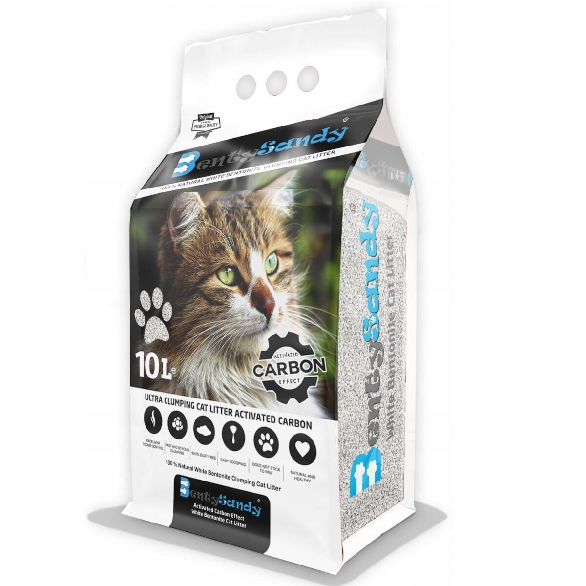 Stelivo bílé bentonitové 10 l aktivní uhlí BentySand