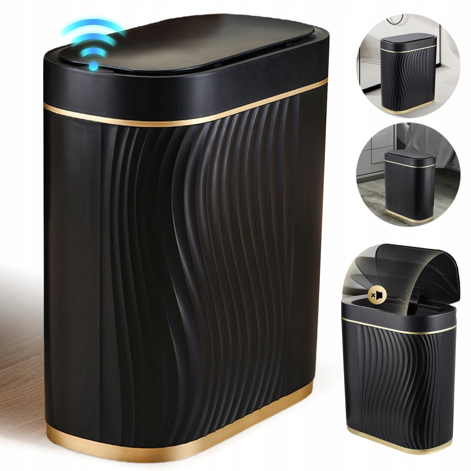 Automatický Koš 8 L S Pohybovým Senzorem Pro Kancelář I Domácnost, Černý