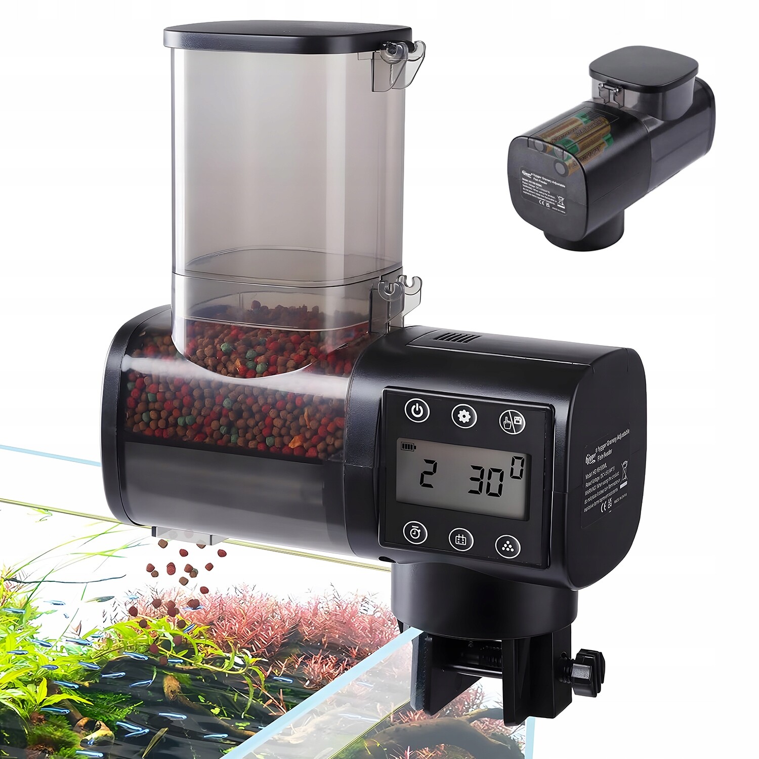 Automatické Krmítko 500 ML S LCD 6 Krmítky Do Nádrže Akvária