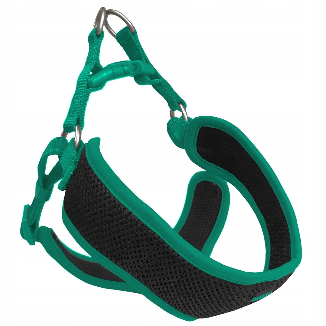 Postroj pro psa Premium Nobby Black Mesh Reflect XL 69-83 cm tyrkysovo-černý