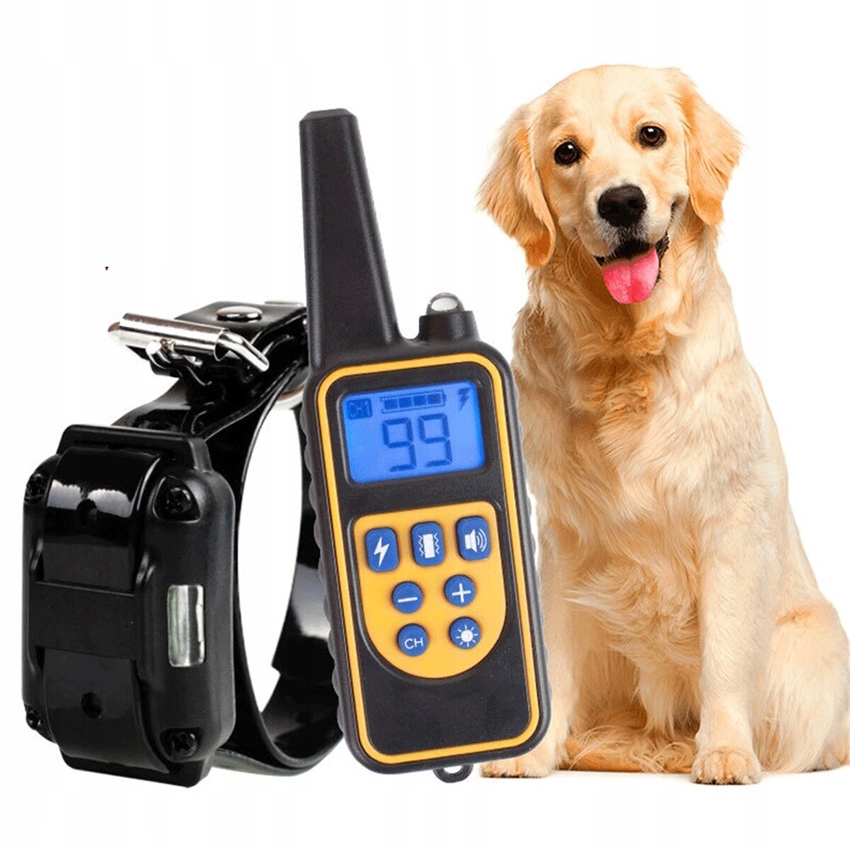 Elektronický Obojek S Dosahem 800 M Pro Střední A Velké Psy S Led Světlem