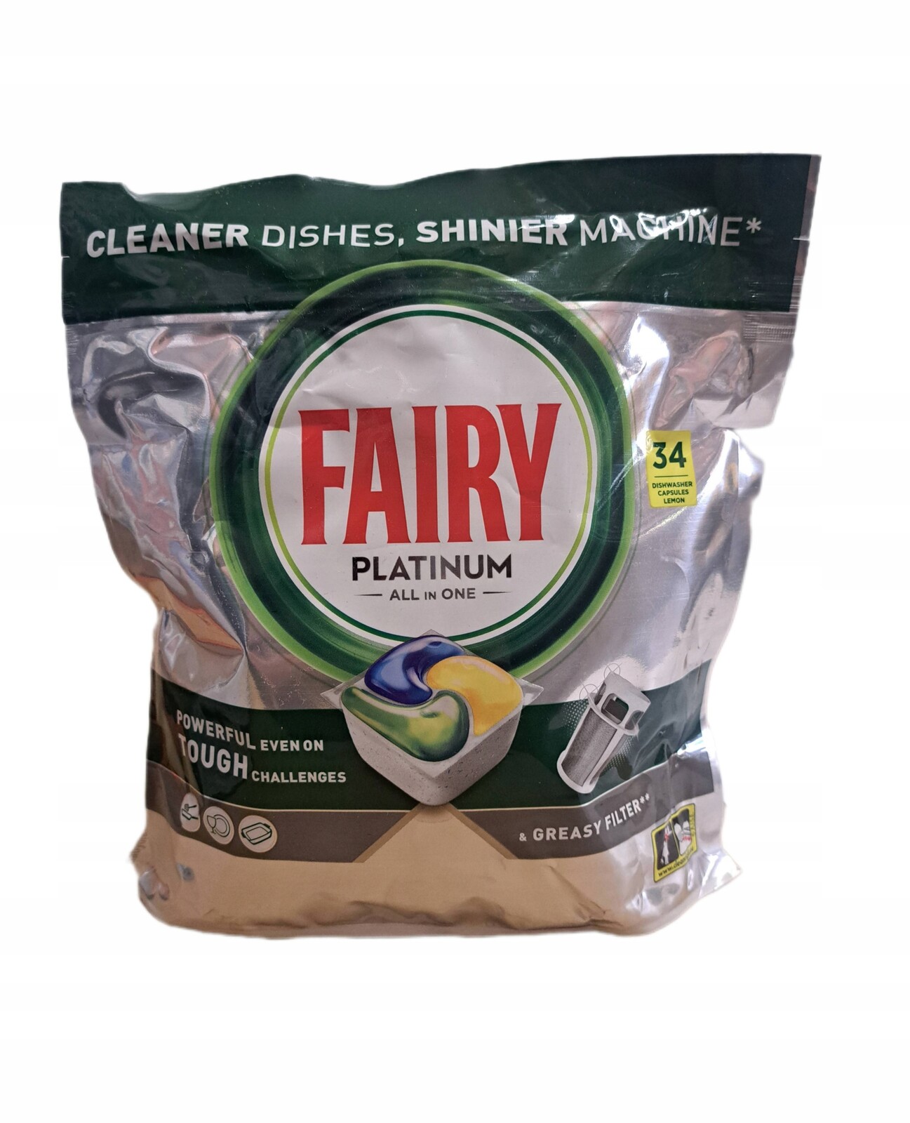 Fairy účinné kapsle do myčky nádobí Platinum ALLinONE 34ks