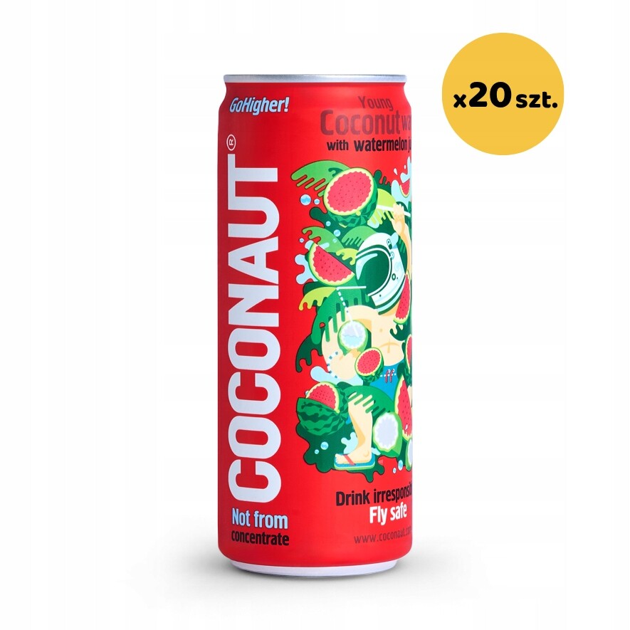 Přírodní kokosová voda s melounovou šťávou 20 x 320 ml