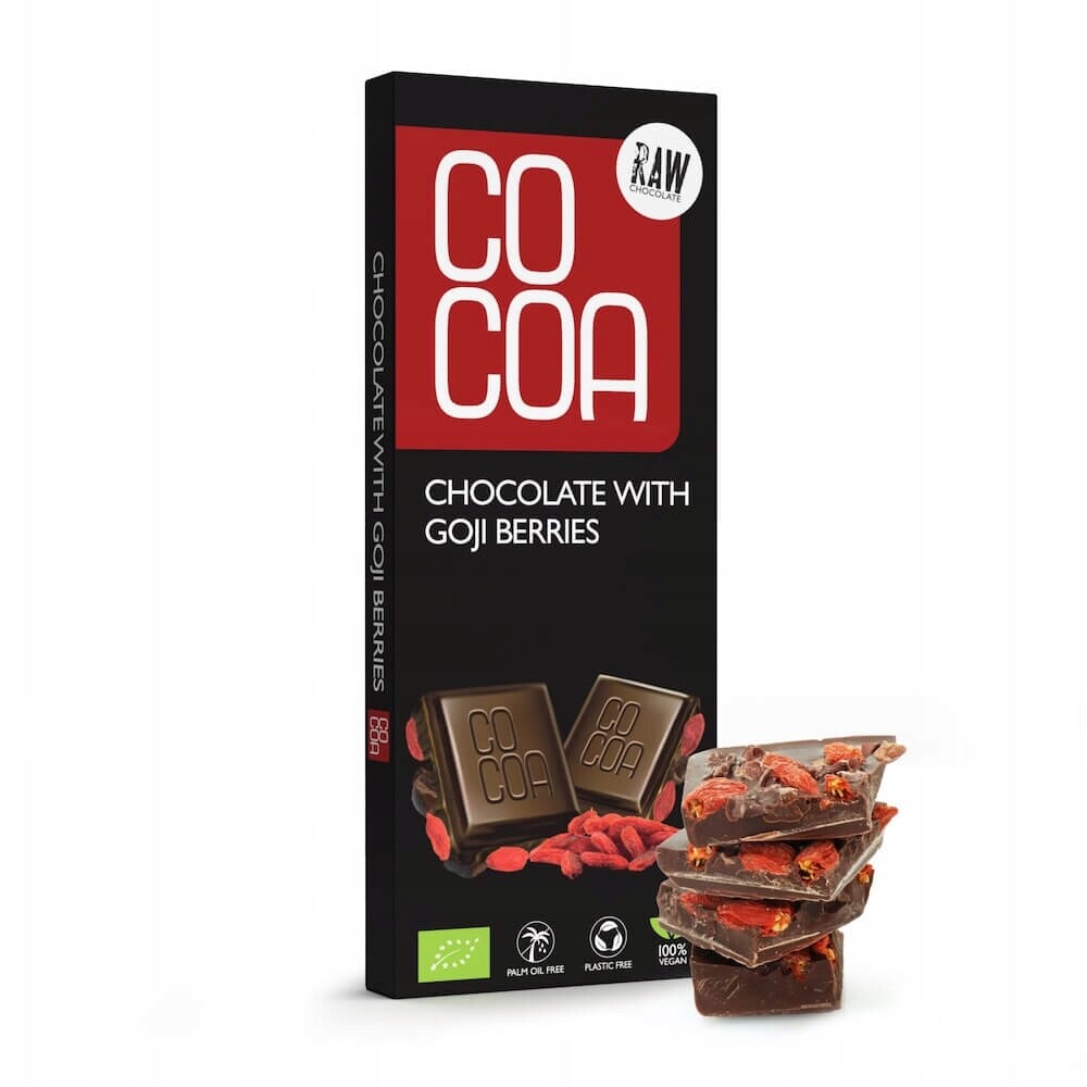 3x Čokoláda syrová s bobulemi goji Bio 40 g Cocoa