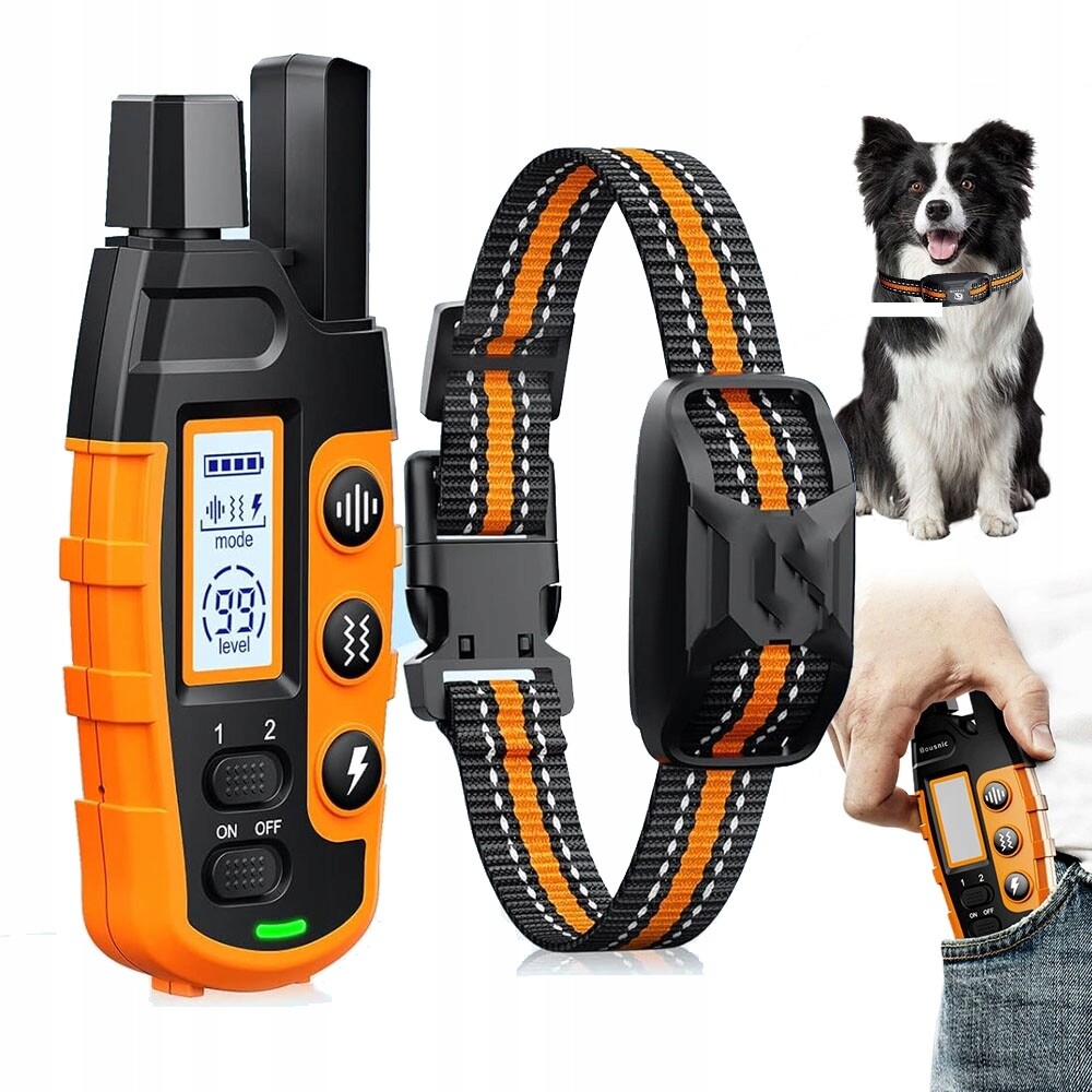 Protištěkací Obojek S Dálkovým Ovládáním Voděodolný IP67 S LCD Pro Výcvik Psa