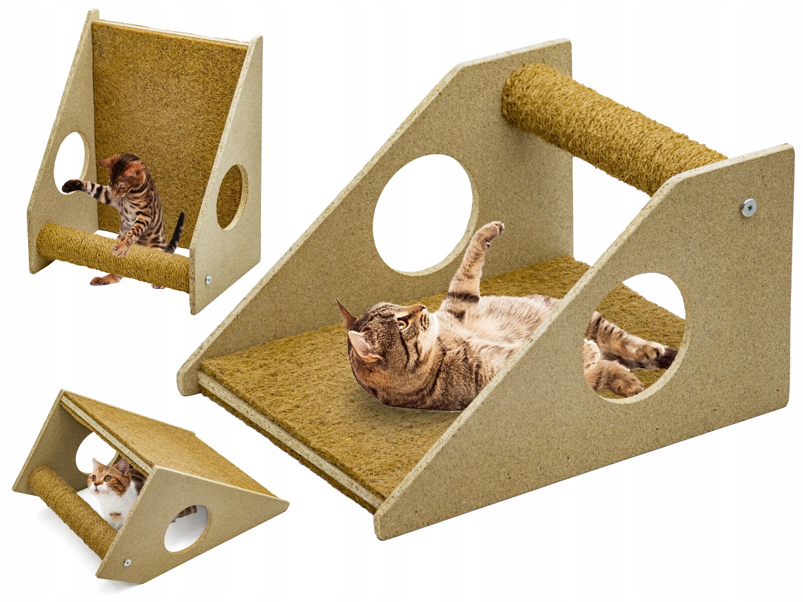 FloraZoo Trojúhelníkové škrabadlo s pelíškem S