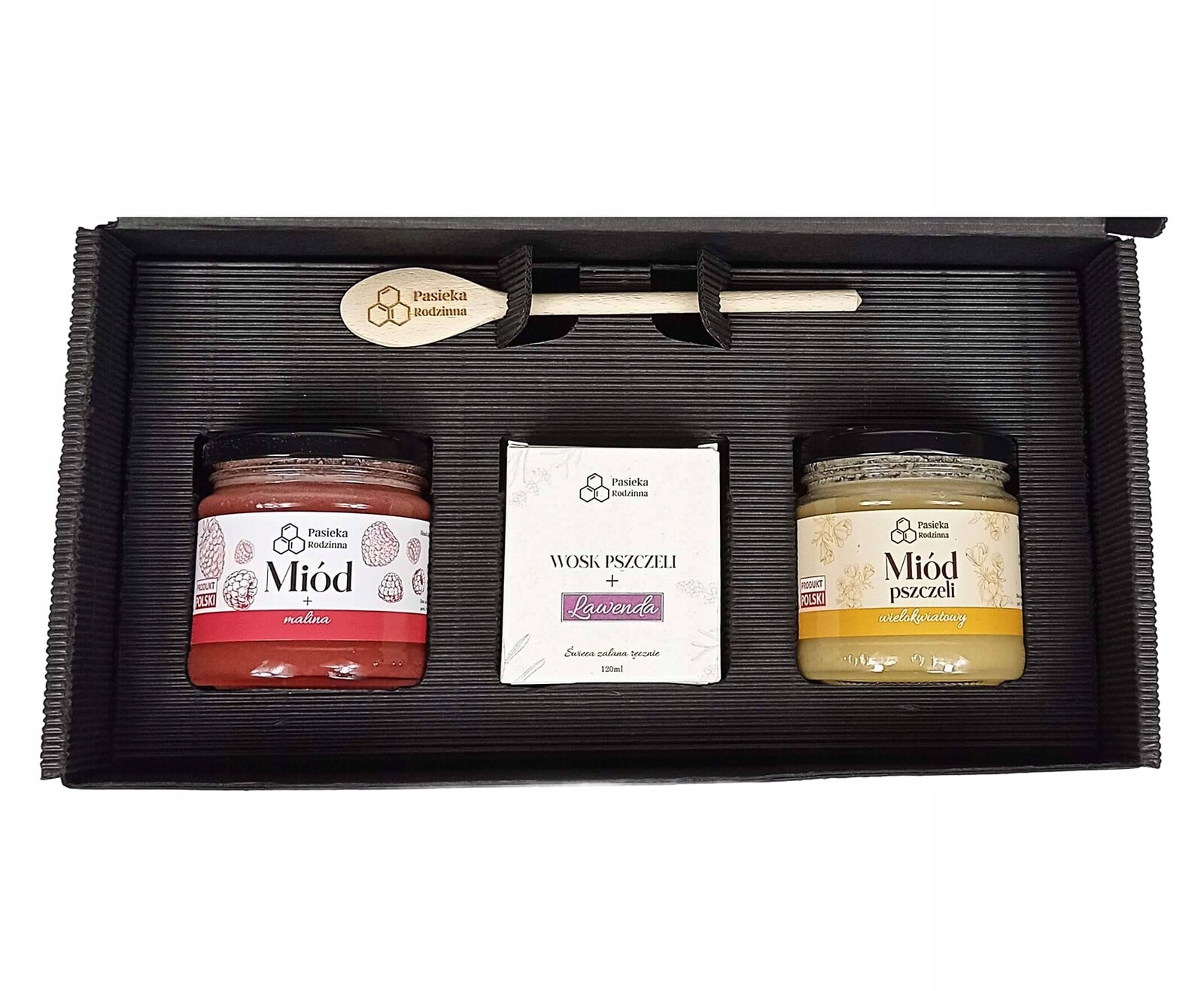 Sada med s malinou mnohokvětý 240 g levandulová svíčka na Valentýna