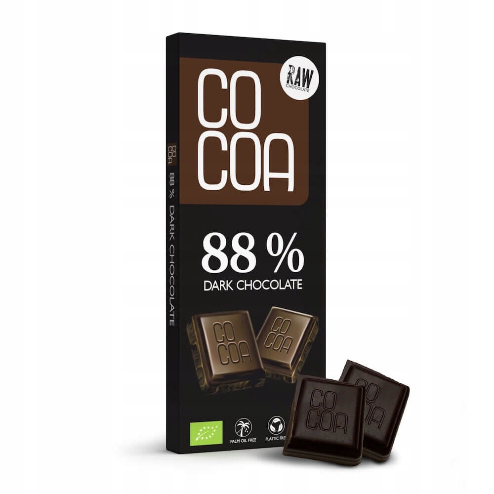3x Hořká Čokoláda 88 % Bio 40 g Cocoa