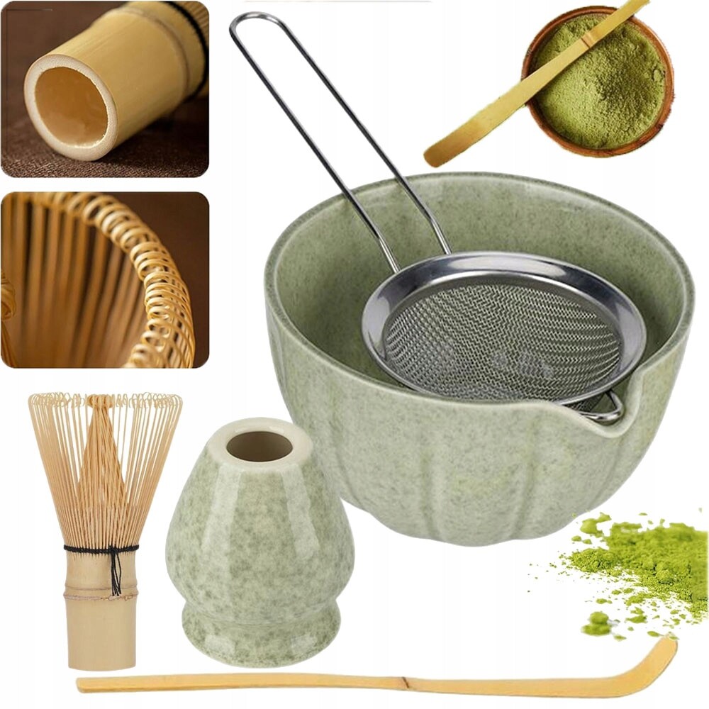 Sada Na Matchu 5KS Keramika Bambusová Miska Chasen Šlehací Metla Dárek