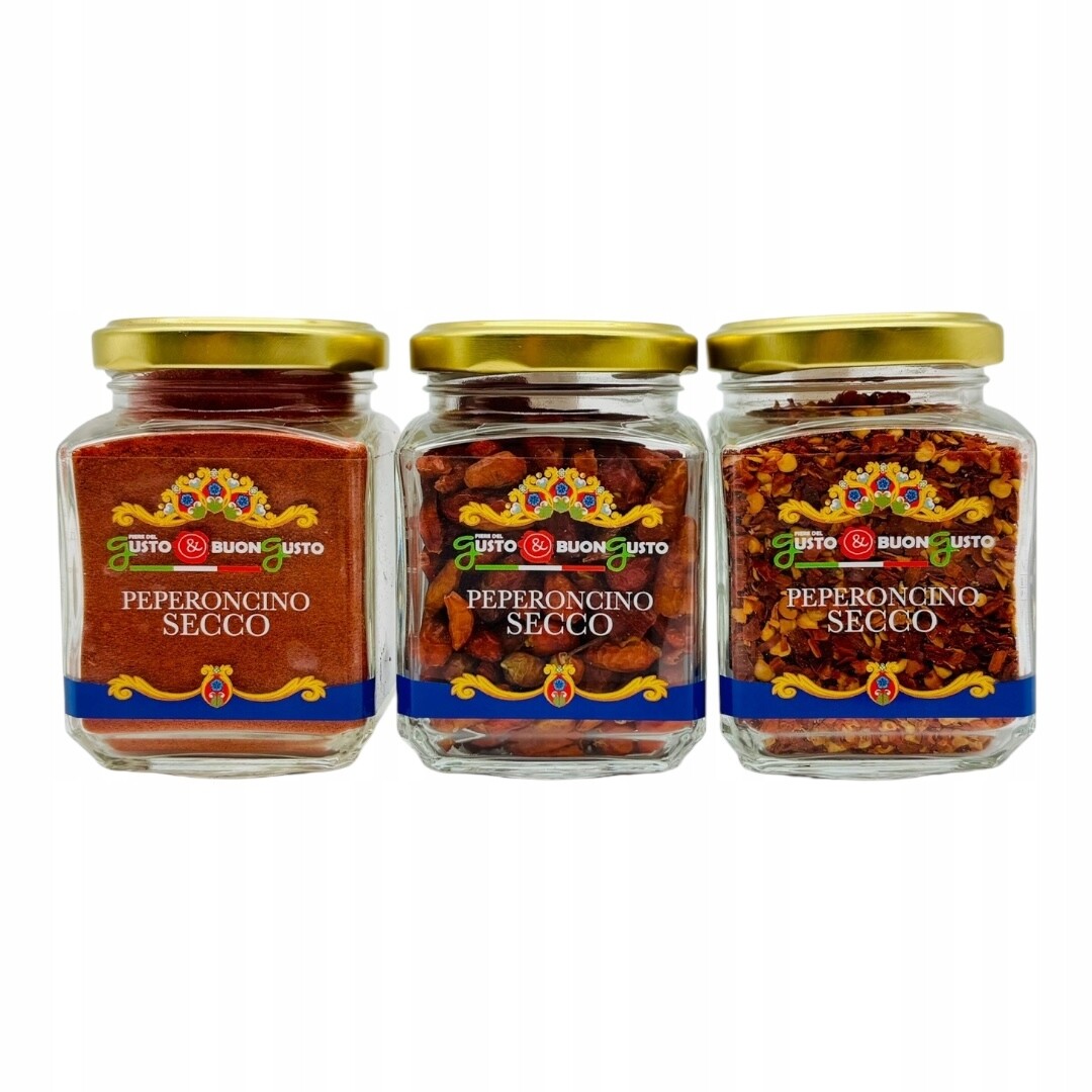 Sada 3 x peperoncino sušené v různých formách – přímo z Itálie!
