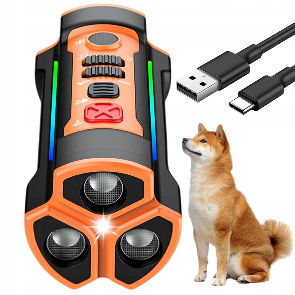 Profesionální Antištěkač, 2 Ultrazvukové Režimy, Led Svítilna, Usb Port