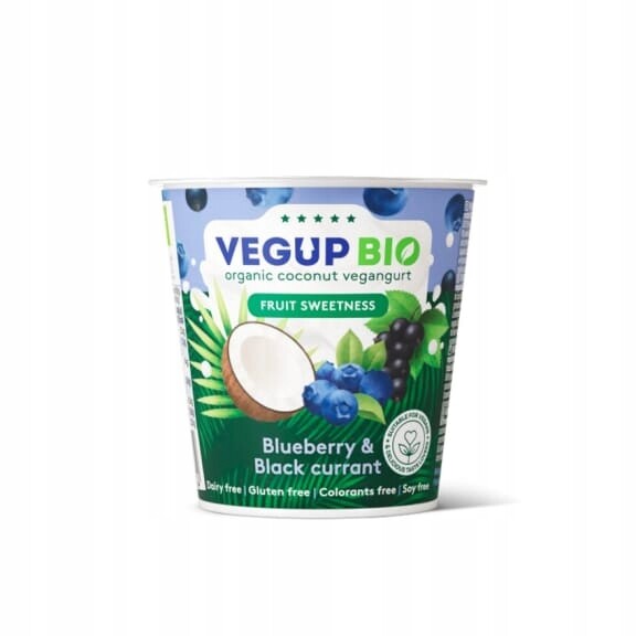 Vegup Bio Veganský kokosový jogurt s příchutí borůvky a černého rybízu