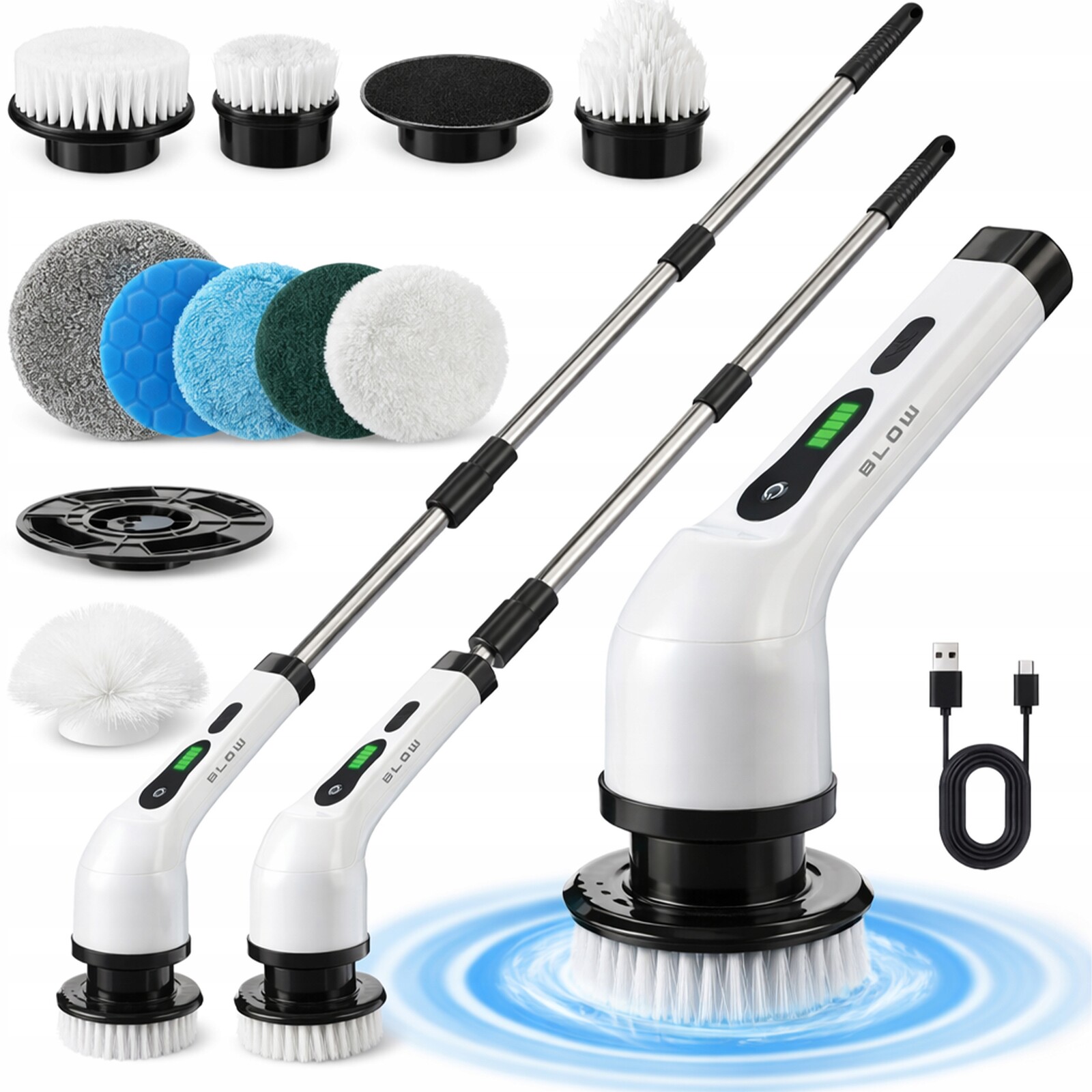 Bezdrátový Elektrický Rotační Čisticí Kartáč Pro Mytí Mopu 9V1